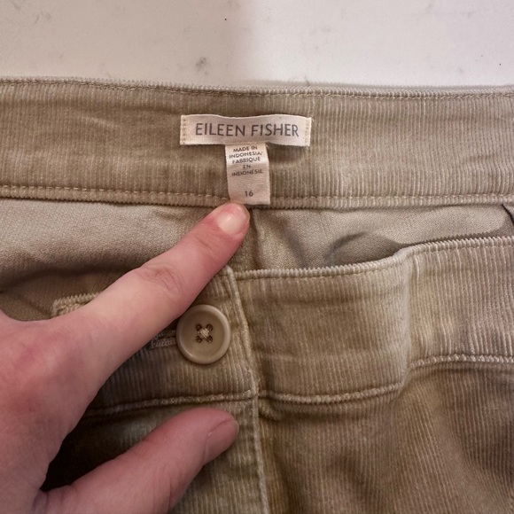 Eileen Fisher Organic Cotton Corduroy Wide Leg Pants Women’s Size 16 Stretch - Picture 5 of 7
